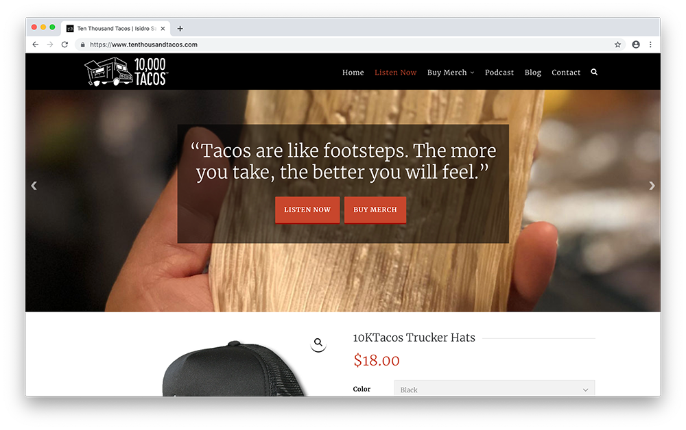 e-Commerce Web Design Portfolio Spotlight on 10,000 Tacos
